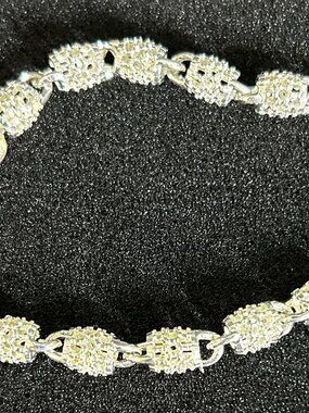 Vintage Filigree Barrel Link Bracelet